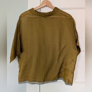 Golden Ochre Sheer Women's Top